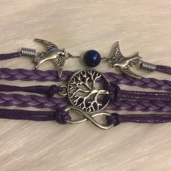 Multilayered Leather Charm Bracelet - Picture 2 of 3